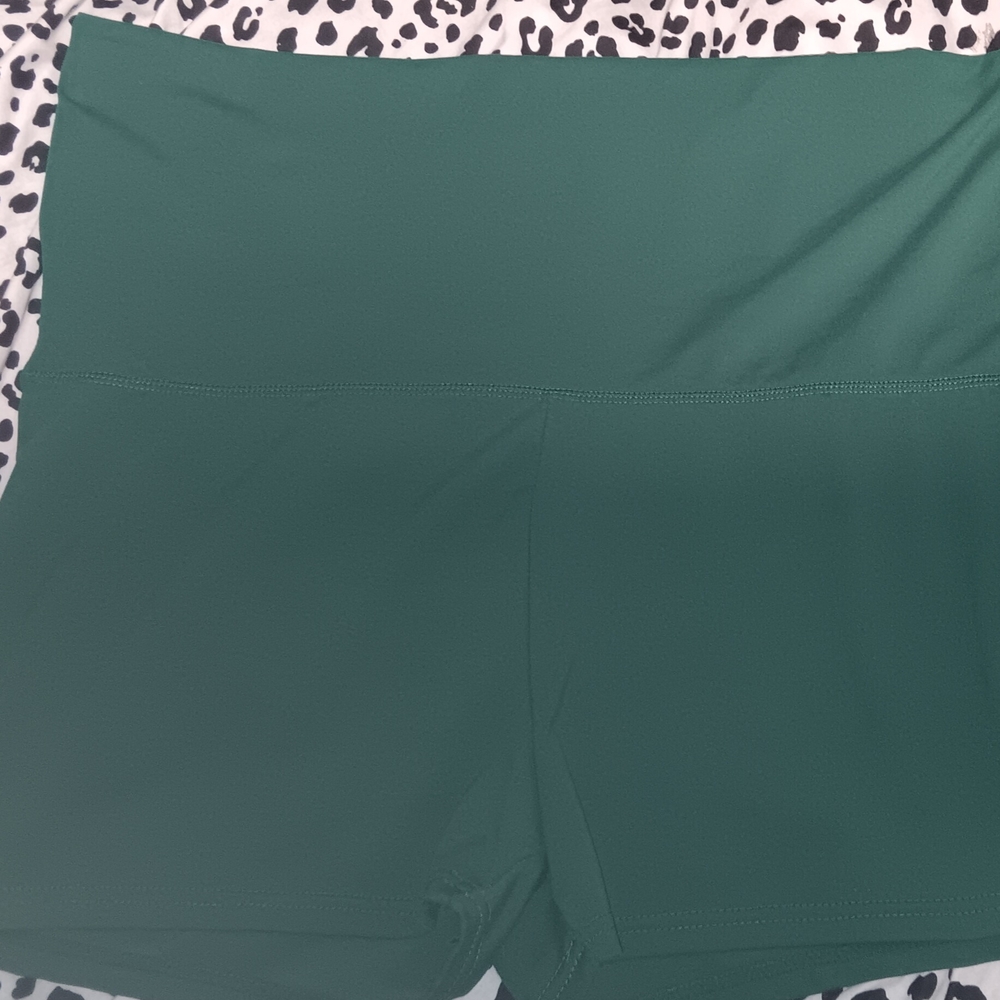 Women's Green They Can Be High-Waisted Or You Can Fold The Top Part Shorts